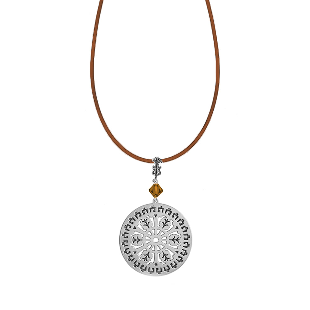 Aiken Rhett Necklace with Brown Crystal