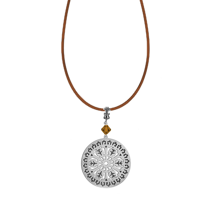 Aiken Rhett Necklace with Brown Crystal