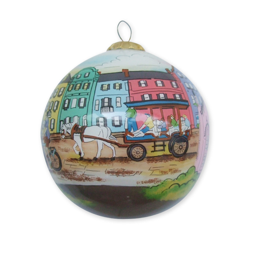 Historic Charleston Foundation Rainbow Row Handpainted Ornament