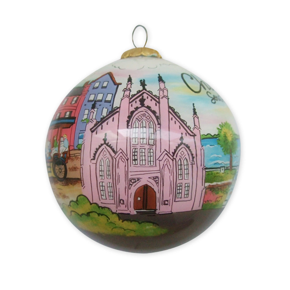 Historic Charleston Foundation Rainbow Row Handpainted Ornament