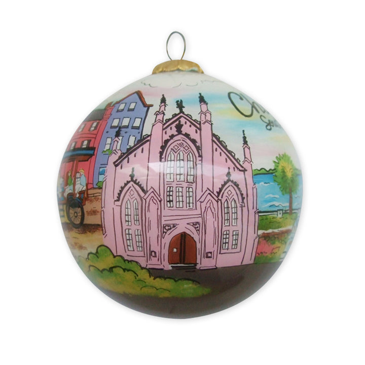 Historic Charleston Foundation Rainbow Row Handpainted Ornament