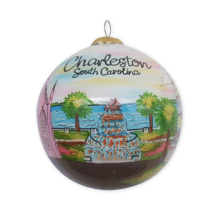 Historic Charleston Foundation Rainbow Row Handpainted Ornament