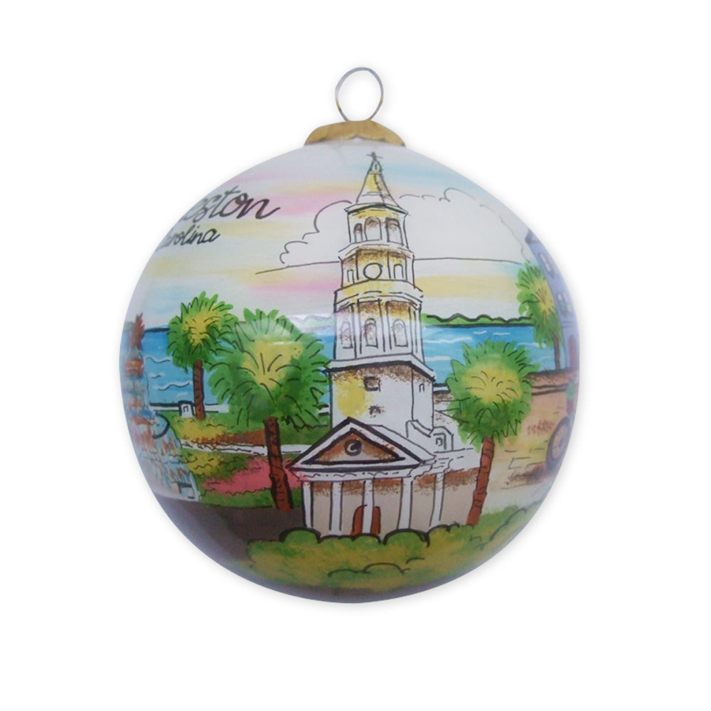Historic Charleston Foundation Rainbow Row Handpainted Ornament