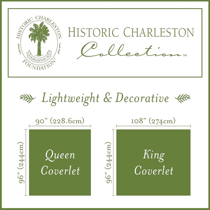 Historic Charleston Collection King Charles Matelassé Coverlet, Queen